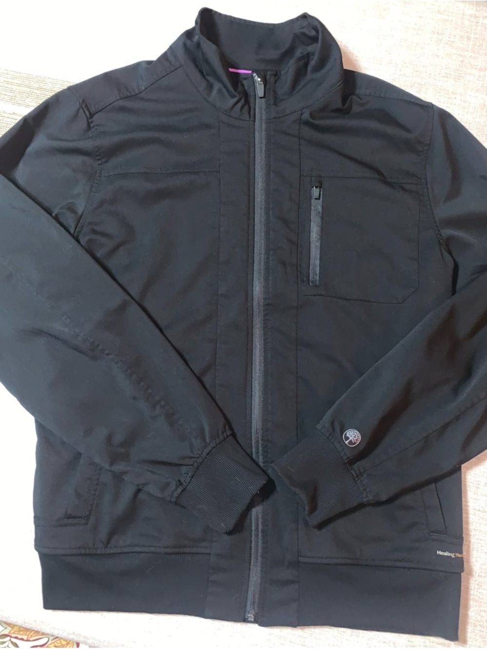 Healing Hands, Jonathon, Black Full-Zip  Jacket